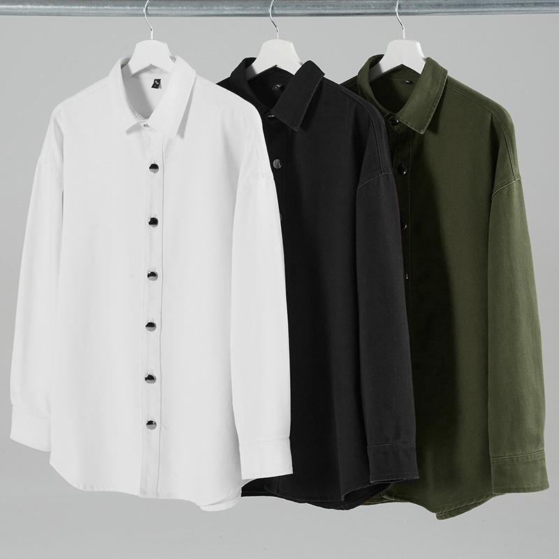 Long sleeve shirts spring and autumn men's new Korean casual shirts Hong Kong fashion shirts men's stylish coats