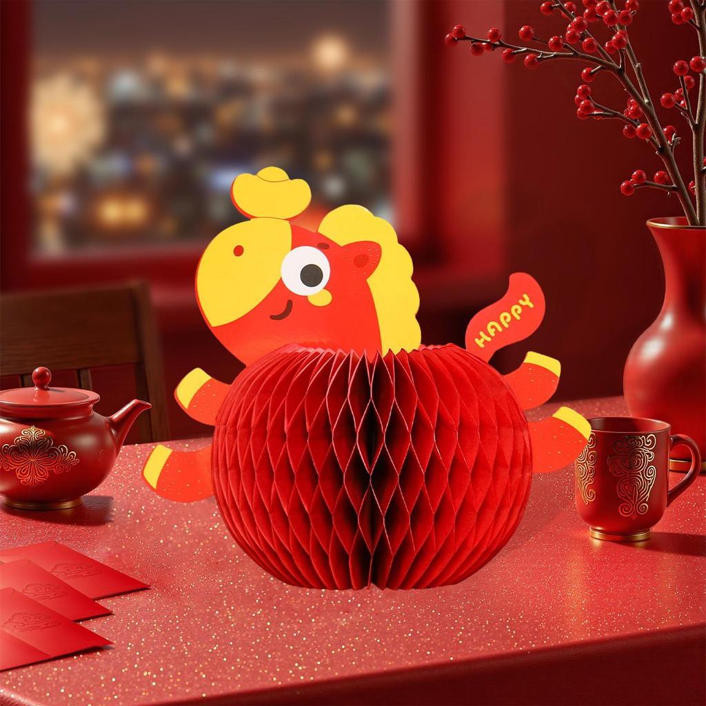 Chinese Year Honeycomb Centerpiece Creative Ornament for Cabinet Bedside Celebration
