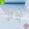 Simple Bow Ear Hook Lady, Romantic And Elegant S925 Sterling Silver Whole Body Earrings Earrings