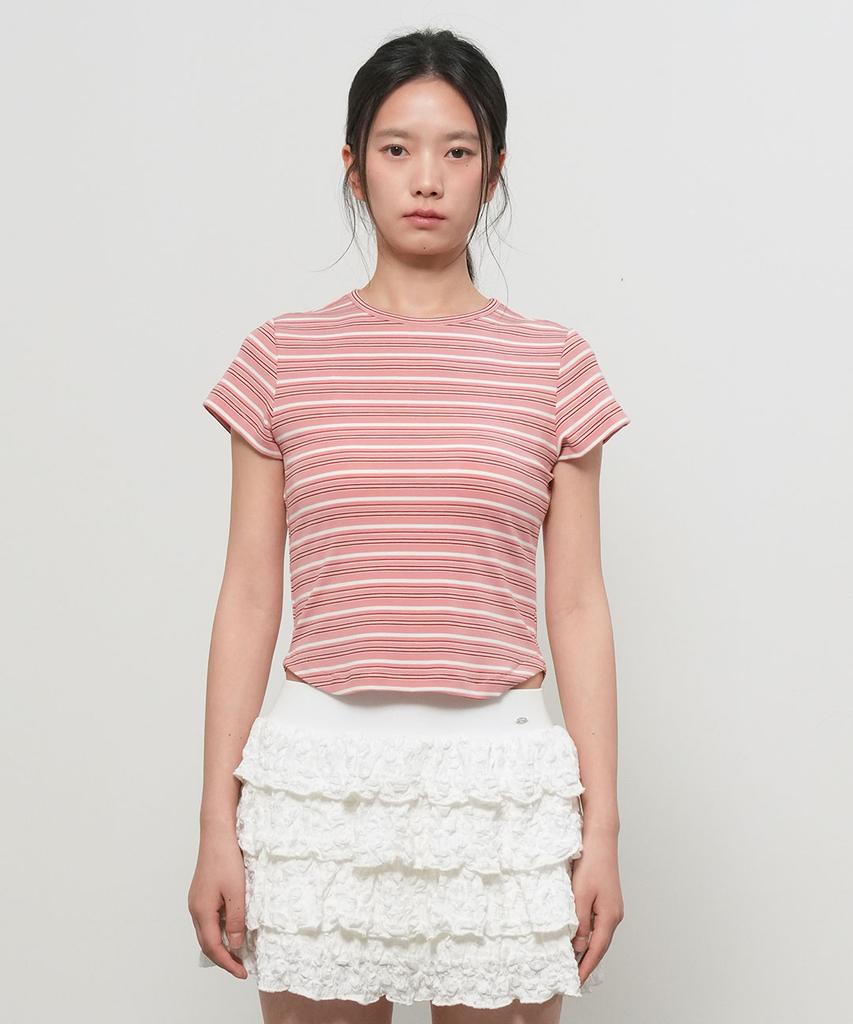 GENERALIDEA Slim Fit Multi-Stripe T-Shirt [Pink] / Gf2Lts535