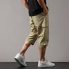 Logo Spark Men's Summer Cargo Pants, 3/4 Length, Water-Repellent, Stretch, Cropped, Easy-Duty Pants, Beige, Size M