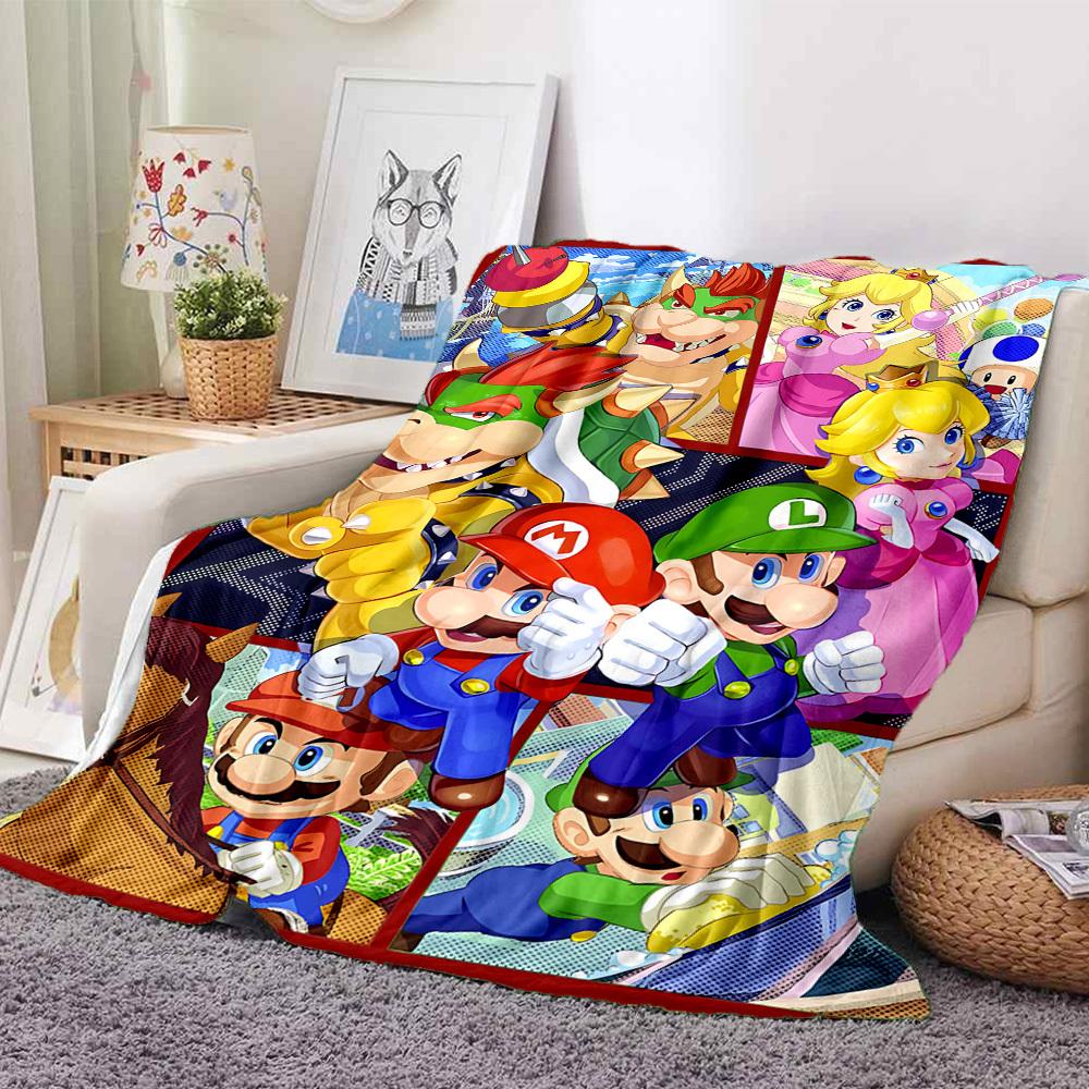 1 Stück Mario Luigi Weiche & Warme Flanelldecke, Mehrzweck-Kuscheldecke für Couch, Sofa, Büro, Bett, Camping, Reisen
