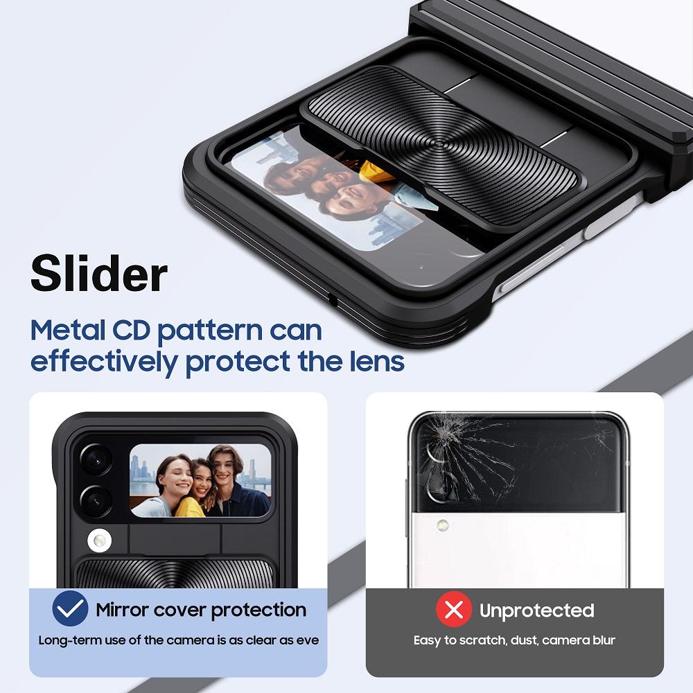 Capa For Samsung Galaxy Z Flip 4 5g Hinge Case Armor Slide Camera Lens Protection Cover For Samsung Galaxy Z Flip4 Fundas