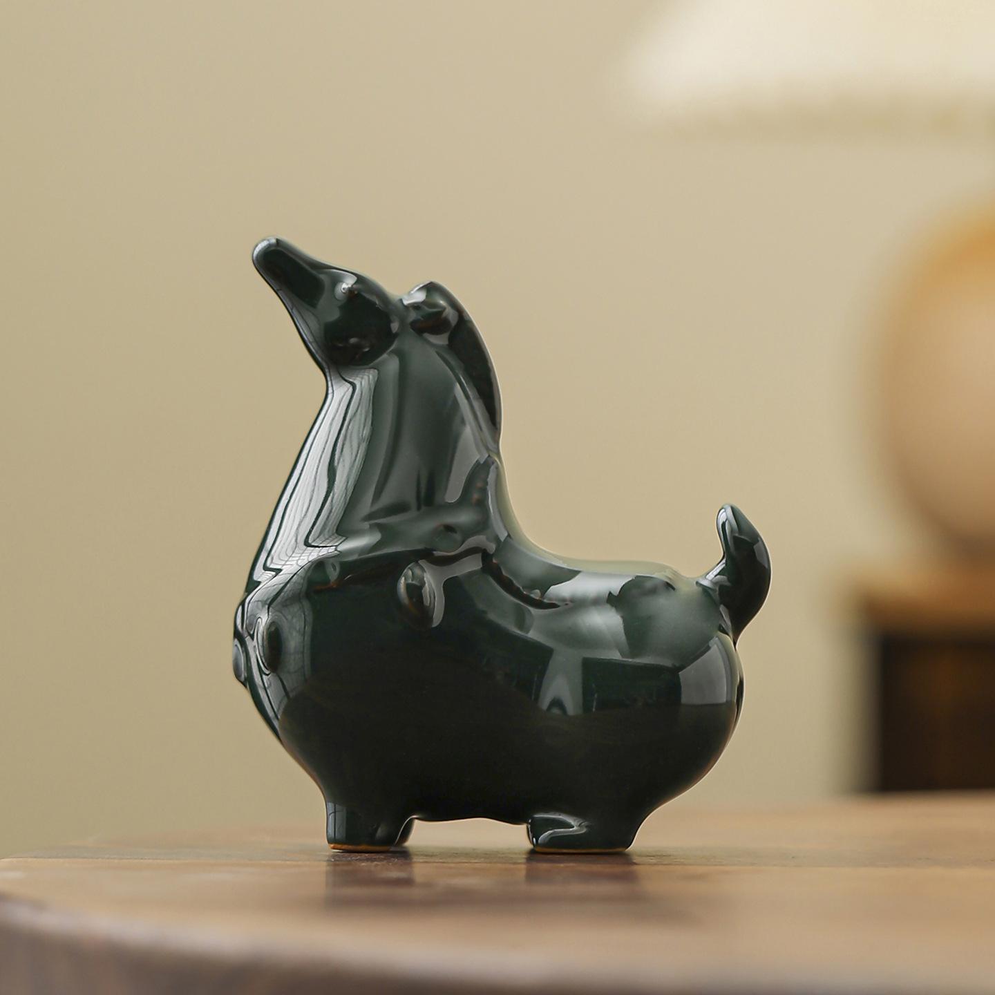 

Creative Ceramic Cute Tang Horse Figurine Small Size Brings in Wealth Tabletop Home Decor Office Desk Simple Decoration циан