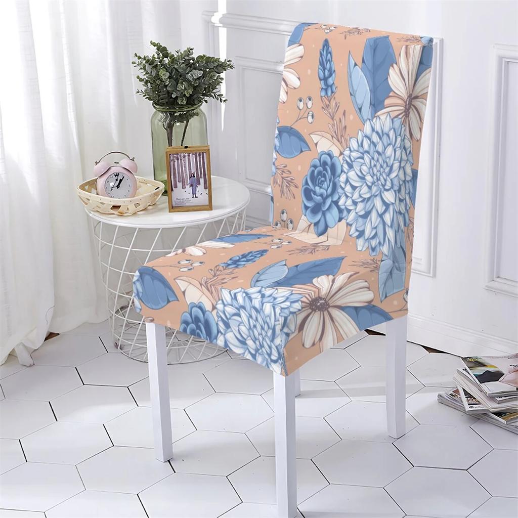 Plant Style Computer Chair Cover Extensible Chair Cover Flowers Pattern Elastic Dining Room Chairs Covers Home Covers for Chairs