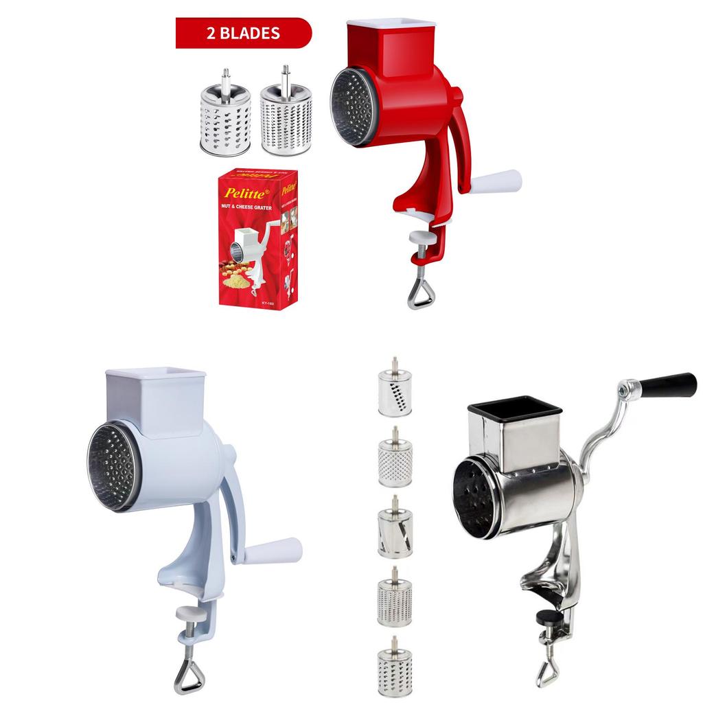 Manual Nut And Cheese Grinder With Stainless Steel Blade For Kitchen Use