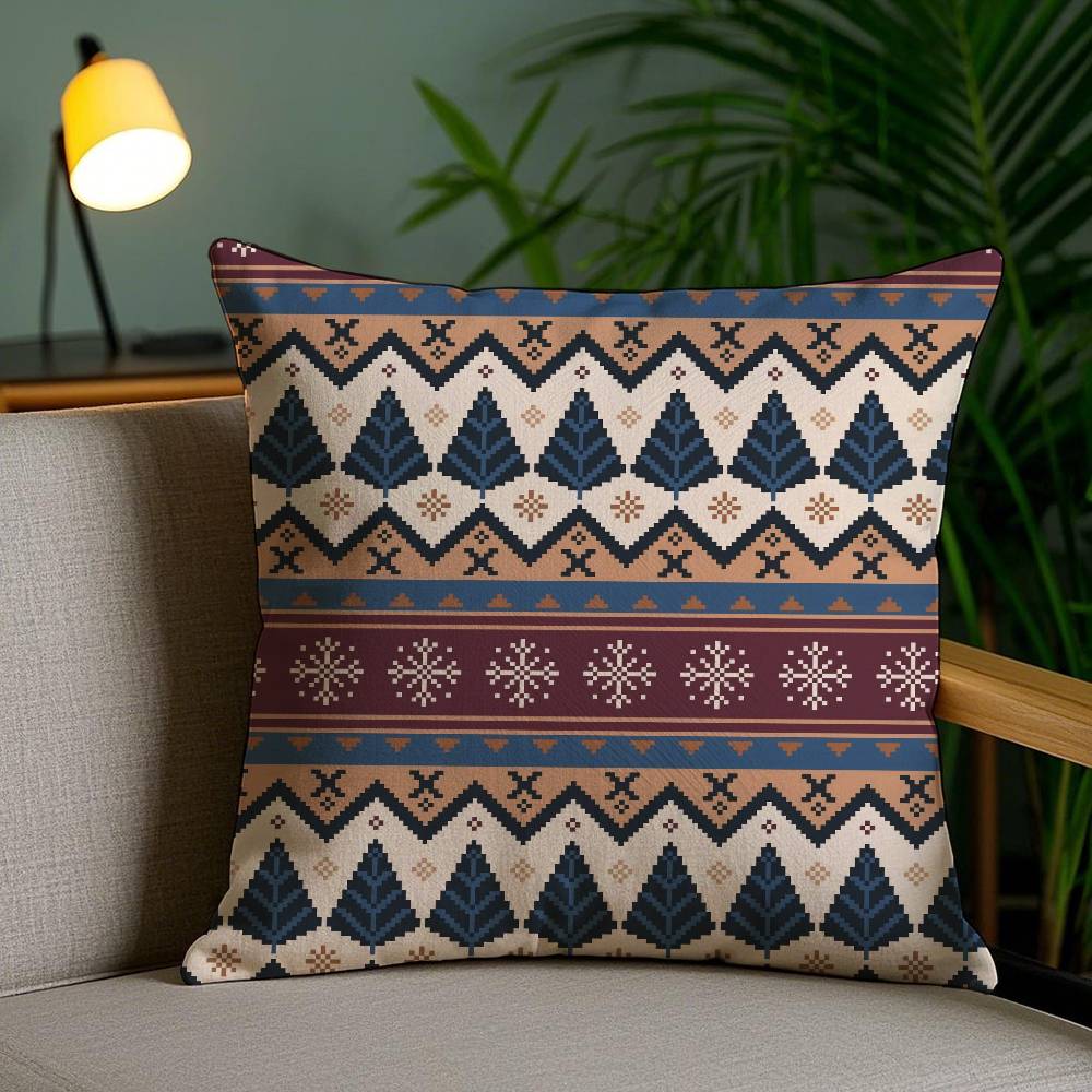 Classic Trend Moroccan Prints Flower Pillow Case Anti-dustmite Pillowcase Invisible zipper silky short plush Sofa cushion cover