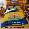 Newcastle United FC Pattern Bedding 3Pcs Set Custom Name, Bed Sheet And Pillowcases For Home Bedroom