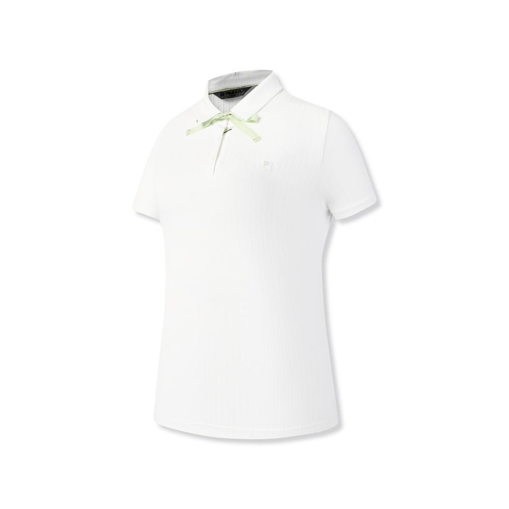 

FILA Minimalist Classic Golf Polo Shirt With Bow Tie Decoration Women tops A11W625103FWT M