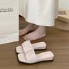 Square head drag thick sole one-word skirt female new wear summer gentle fairy slippers French style with sandals