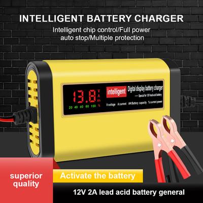 Digitaal LCD-scherm 2A Intelligent snel opladen Volautomatische auto-acculader 3 fasen Loodzuur AGM GEL Acculaders Auto-accessoires