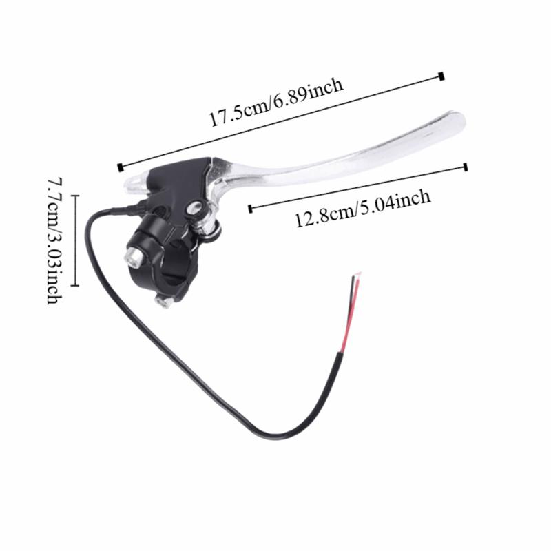 1 Pair Aluminum Alloy Electric Brake Handle Cable 28cm Inner 22mm Electric Bicycle Brake Lever Black/Silver Lightweight