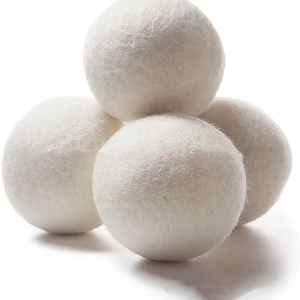 6Pcs 7cm Wool Dryer Balls Laundry Cleaning Ball Clothes Natural Fabric Softener