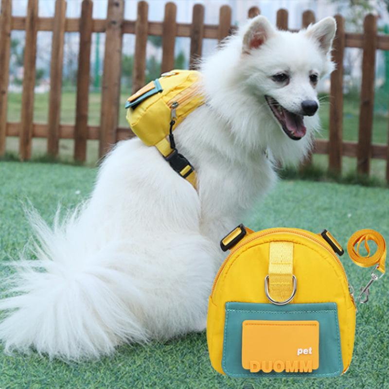 Praktische Haustier-Snack-Aufbewahrungstasche Großes Fassungsvermögen Multifunktion Hunde-Rucksack Verstellbares Geschirr Geeignet Reisen Wandern Spazierengehen