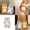 Large Gold Cat Plush Doll With Rabbit Fur And Knit Sweater For Kids
