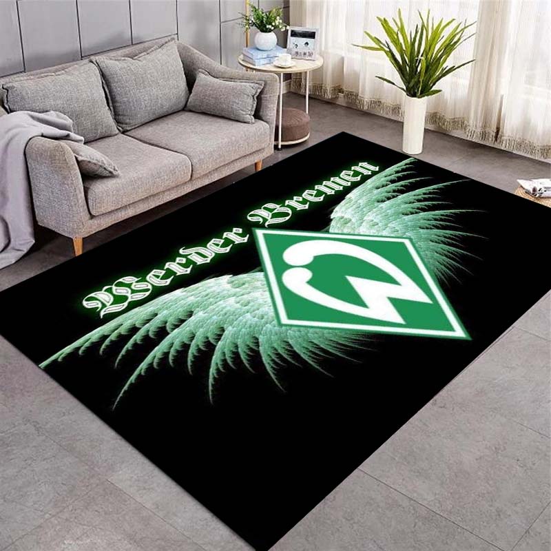 Werder Bremen Flügel Logo Druck Teppich, Weiche rutschfeste Bodenmatte, Heimdeko Teppich für Fußballfans