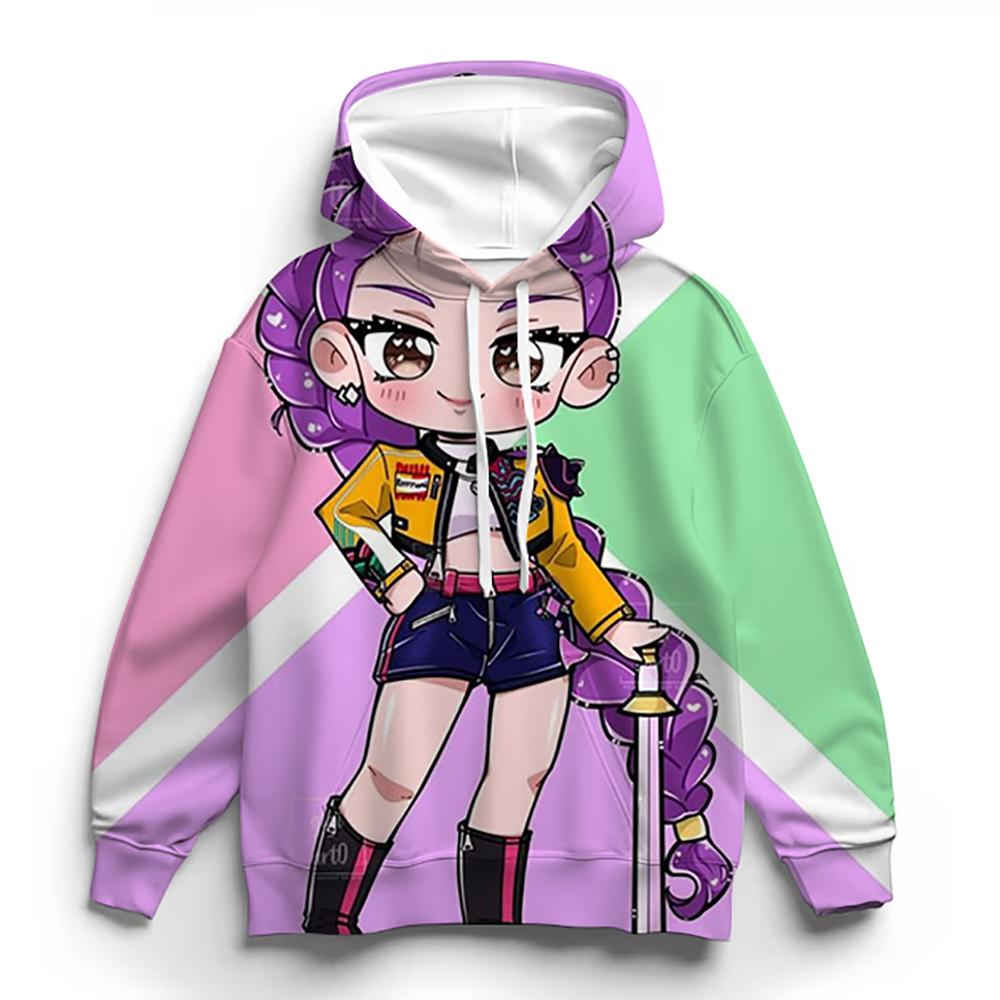 KPop Demon Hunter Huntrix Hoodie Girls Pullover Fashionable and Versatile