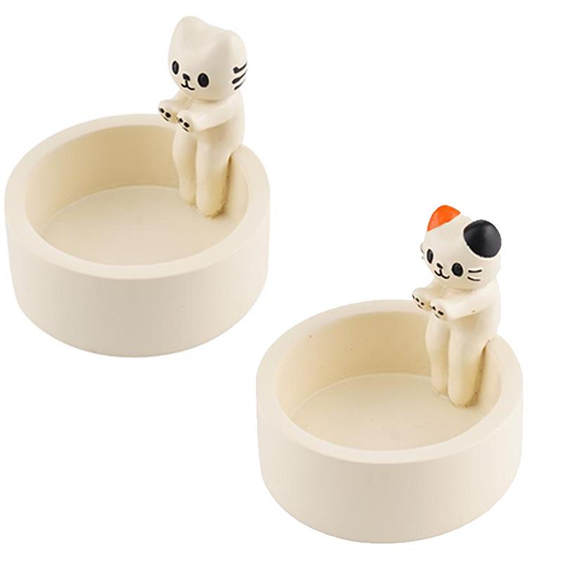 Cute Kitten Candle Holder Mini Christmas Aromatherapy Candlestick Valentine's Day Birthday Gift Ornament Desktop Shelf Decor