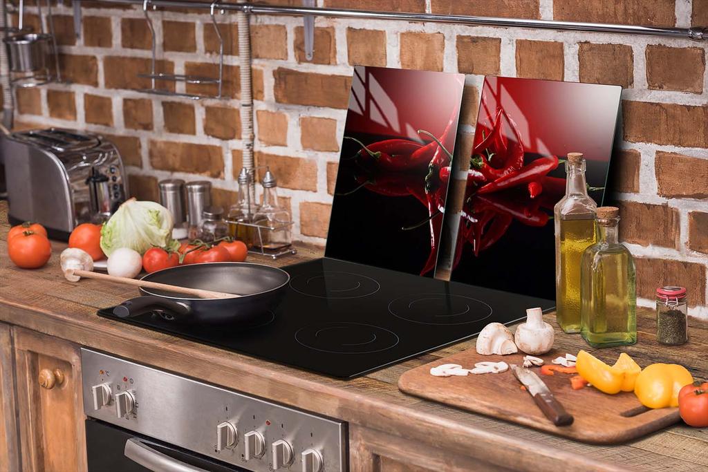 SZKLANA PŁYTA OCHRONNA DO KUCHNI 65x52 CHILLI