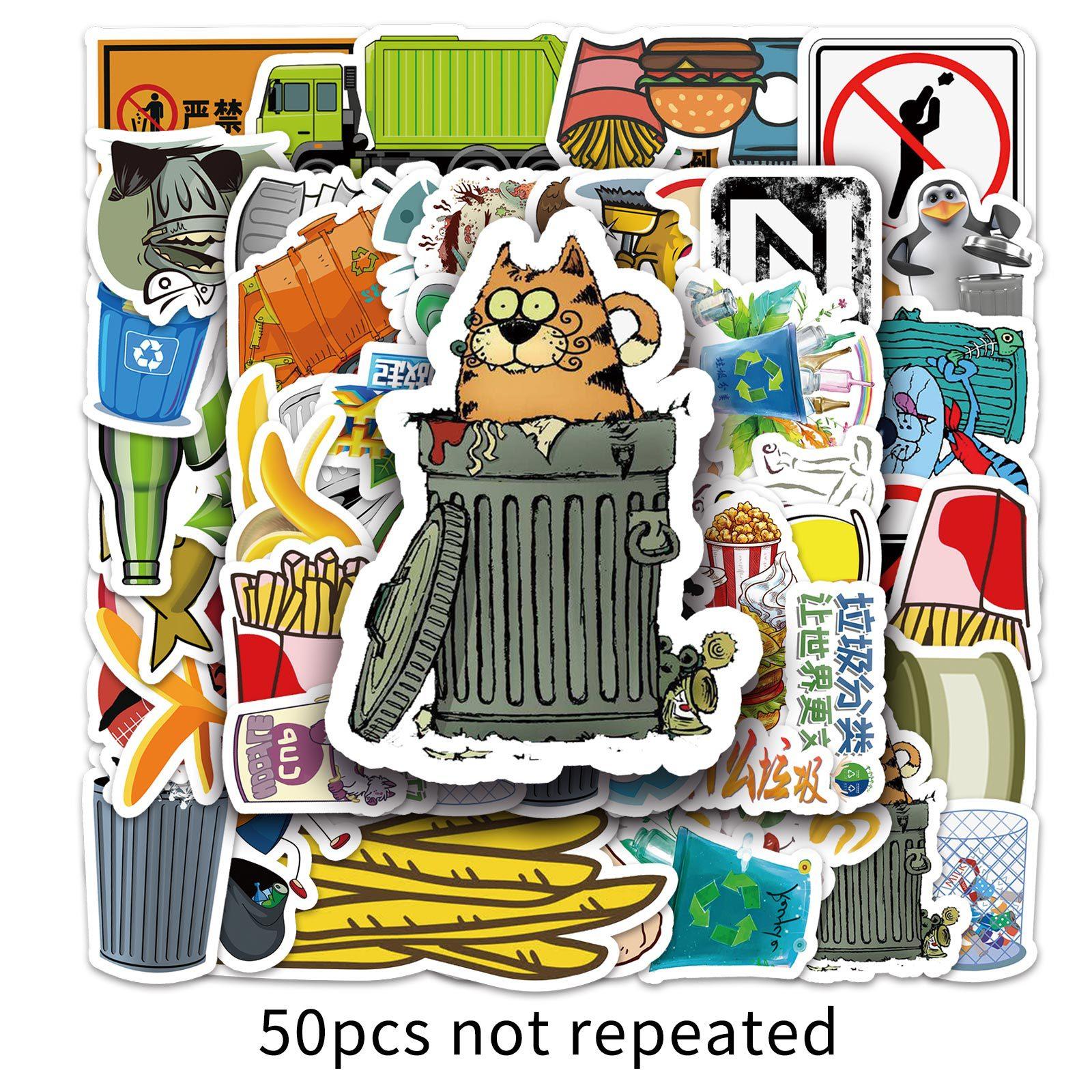 

50 Милых Мультяшных Дудлов Сортировки Мусора Гулька Чемодан Самокат Наклейки на Ноутбук Автомобиль