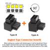 PW-054 2Pcs/Set ATX 8P EPS Male To Female 90 Degree Up+Down Angled Power Adapter for CPU 12V