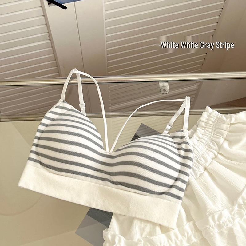 

Plus Size Deep V Striped Strapless Camisole for Women L (42.5-67.5 kg)