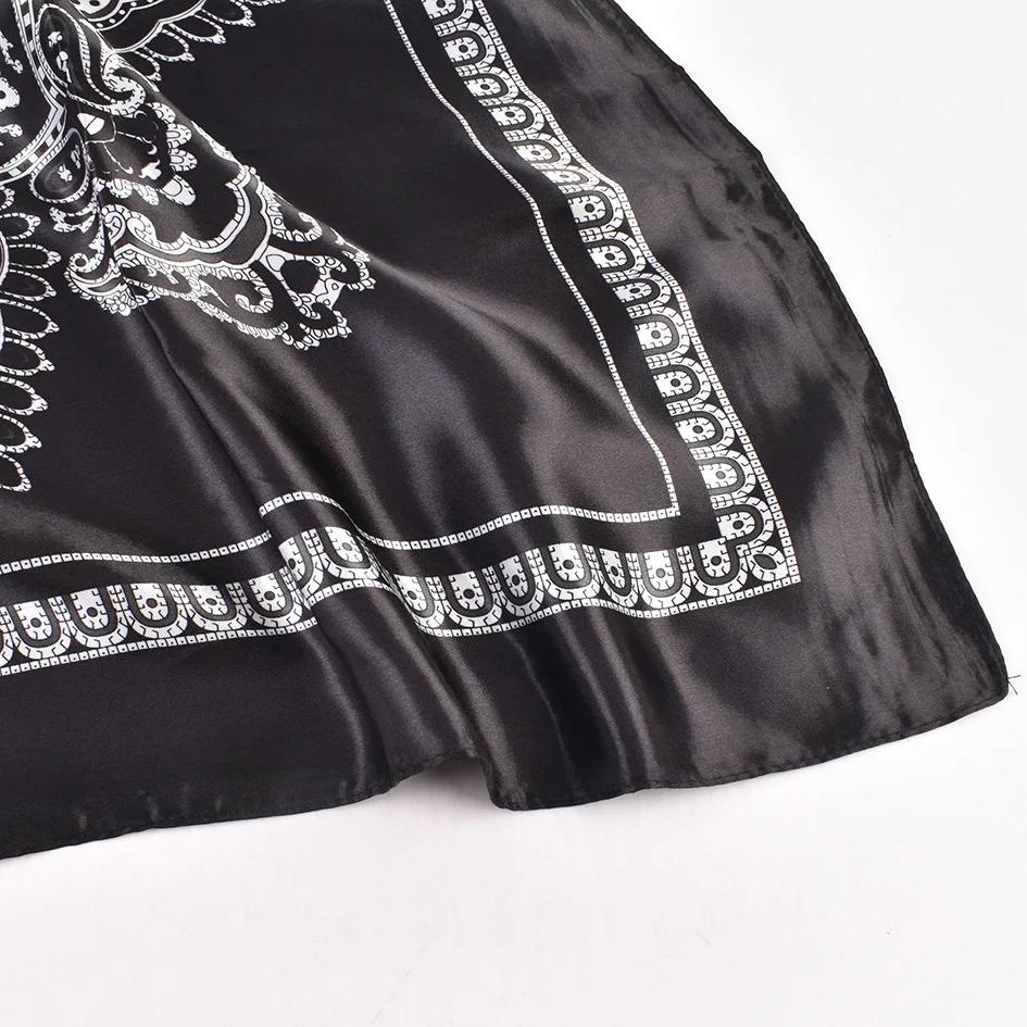 Unisex Turban Head Scarf Headwear Square Hair Scarves for Riding Camping Cycling Exquisite Silk Feeling Hair Cover Wrap