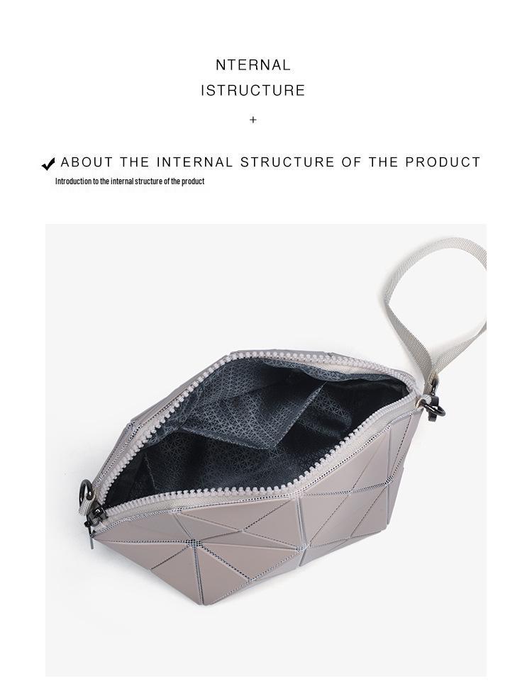 2025 Geometric Diamond Lattice Crossbody Shell Bag with Coin Purse