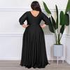 Elegantes Übergrößen V-Ausschnitt Einfarbig Sexy Hochzeitslanges Kleid für Frauen