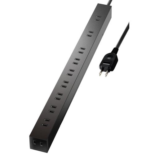 ELECOM Power Tap Lightning Guard 10 Ports 2m Dust Shutter [Fixed / Includes rotating parts that can be hung] Black ECT-0102BK