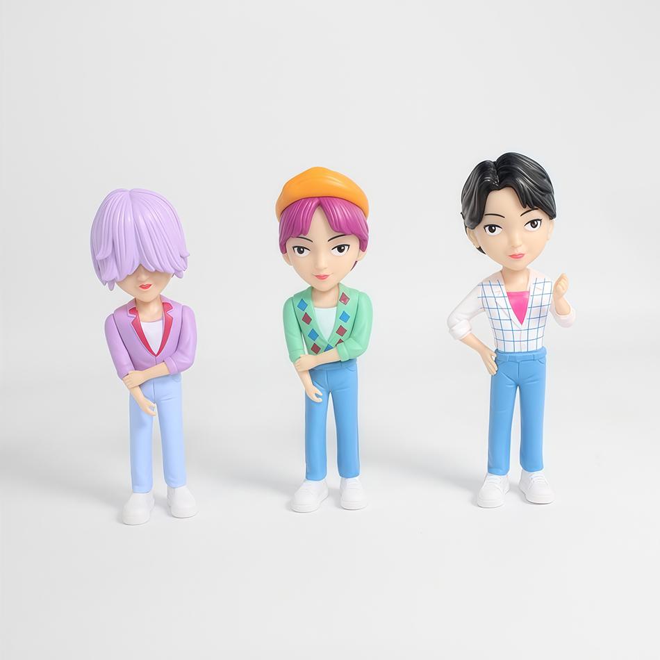 Q Version K-pop Figure 6Pcs/Set In Stock Saja Boys Creative Sculptures Desk Ornaments for Office Decoration Christmas Gift