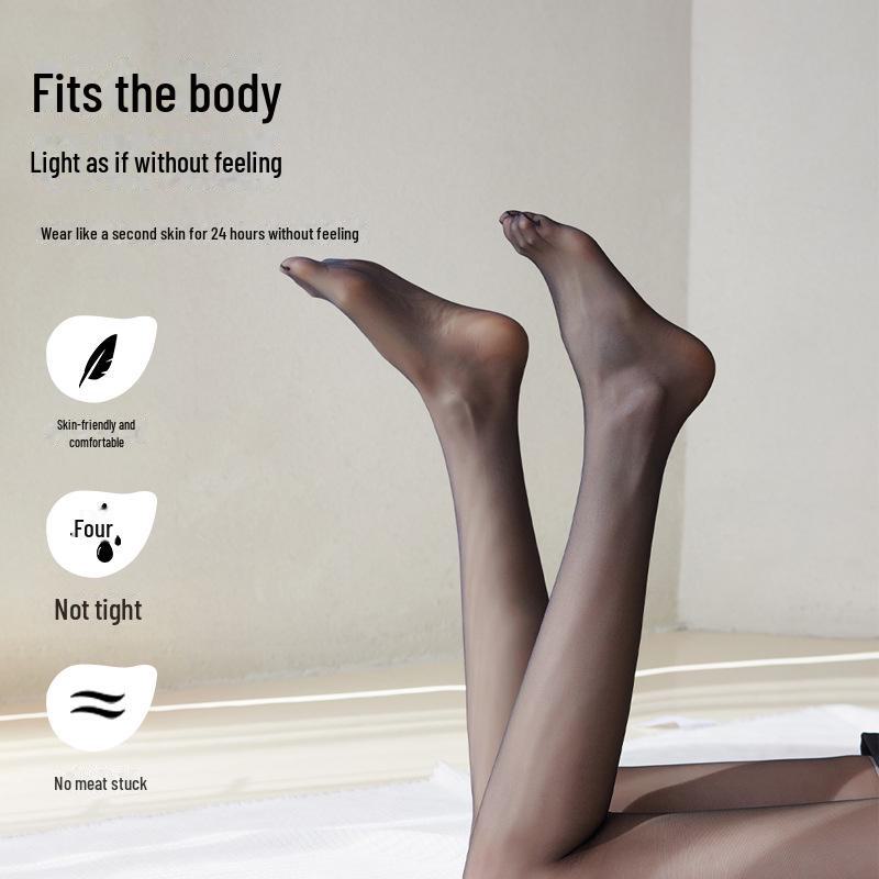 Womens Ultra-Thin 0D Anti-Snag Nude Pantyhose - Spring/Summer Bare-Leg Effect, Flesh or Black