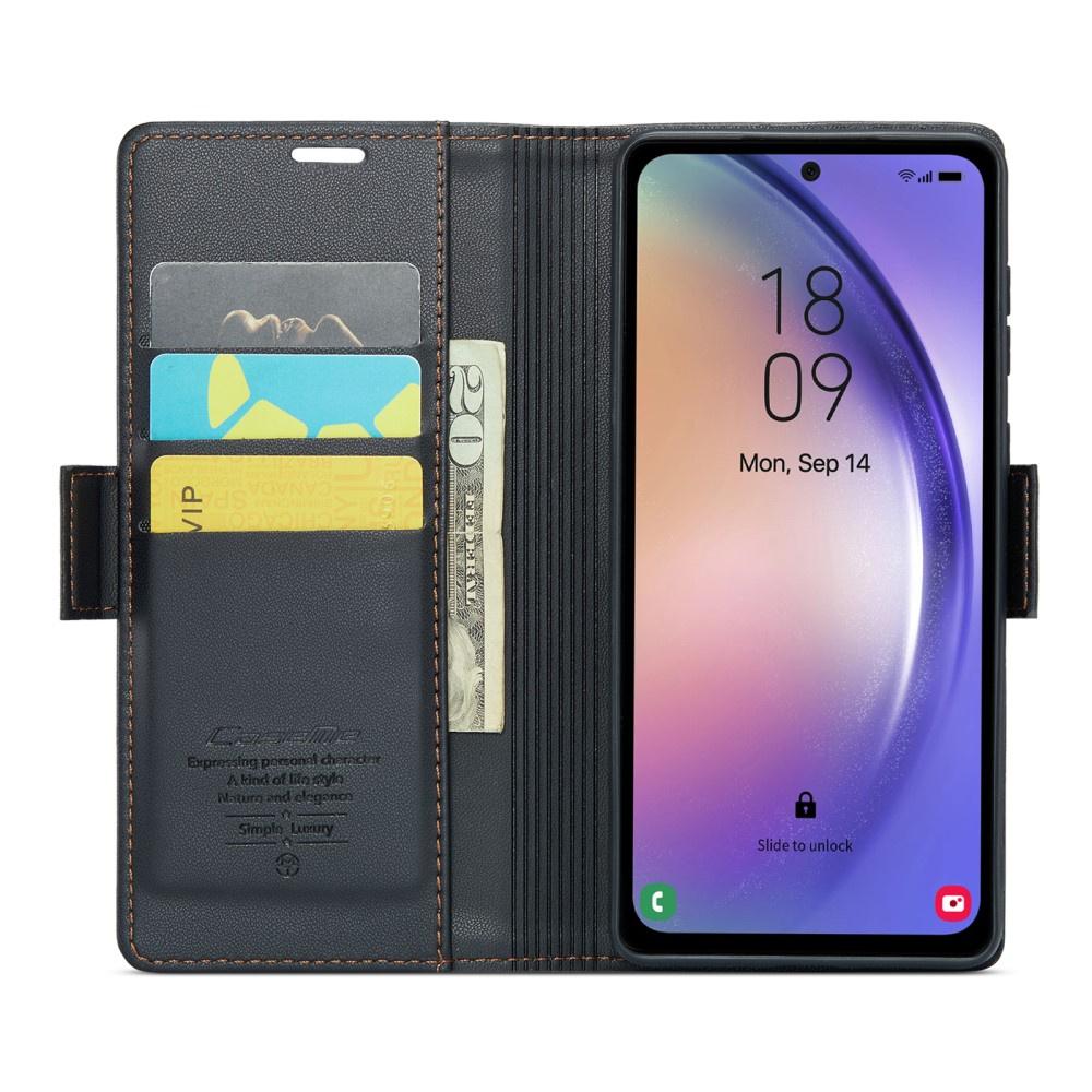 CASEME Flip Case for Samsung Galaxy A54 5G, Litchi Wallet, Black