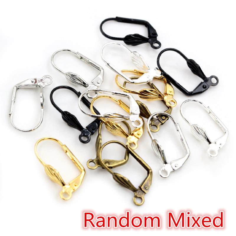 30-50pcs Fashion Bronze Rhodium Gold Silver Plated French Earring Hooks Wire Settings DIY Jewelry Making Findings Accessories