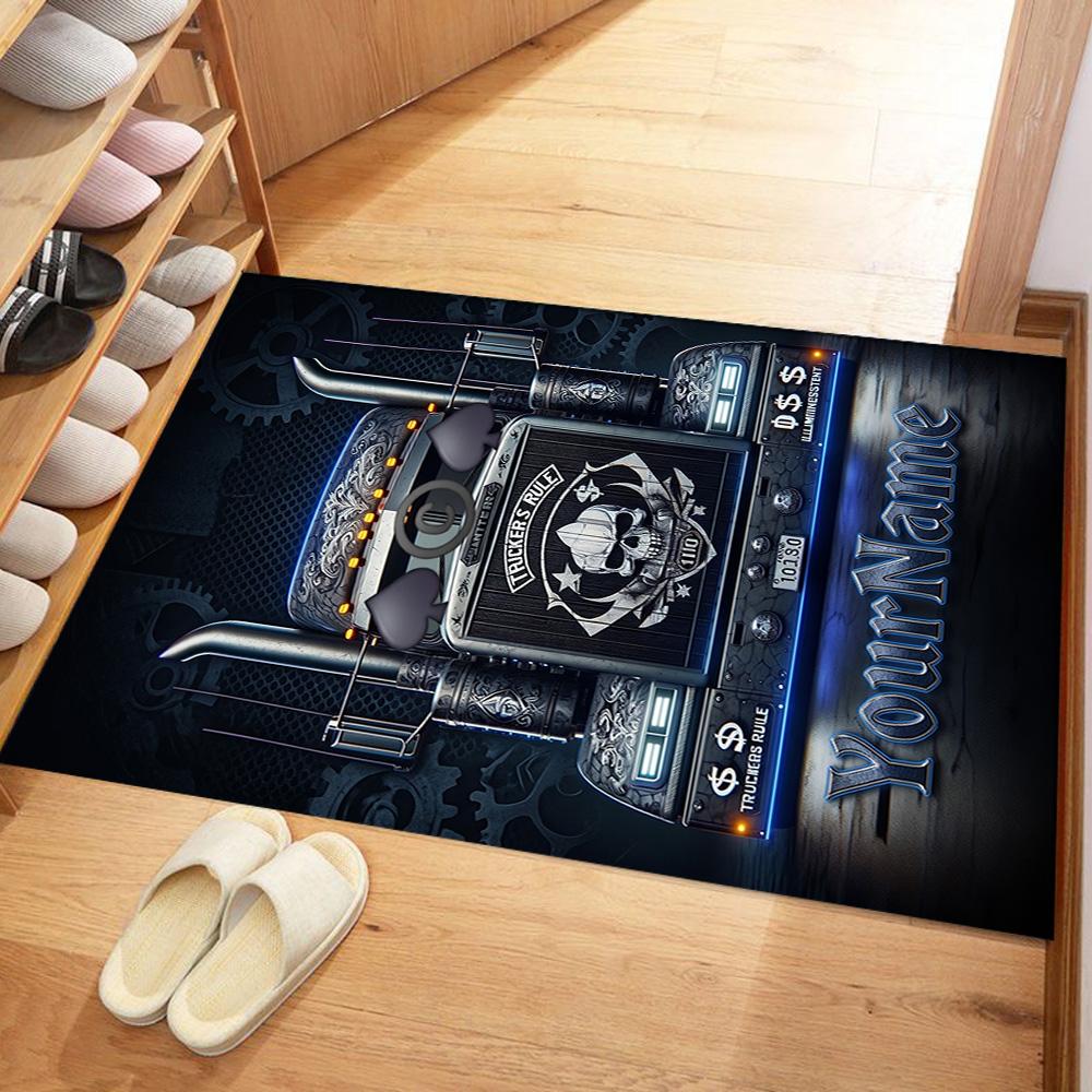 Kw Heavy Trucks Customize Your Name Area Rug Suitable for Foyer Kitchen Balcony Playrooms Antislip Carpet Office Home Decor Spiritual Gift