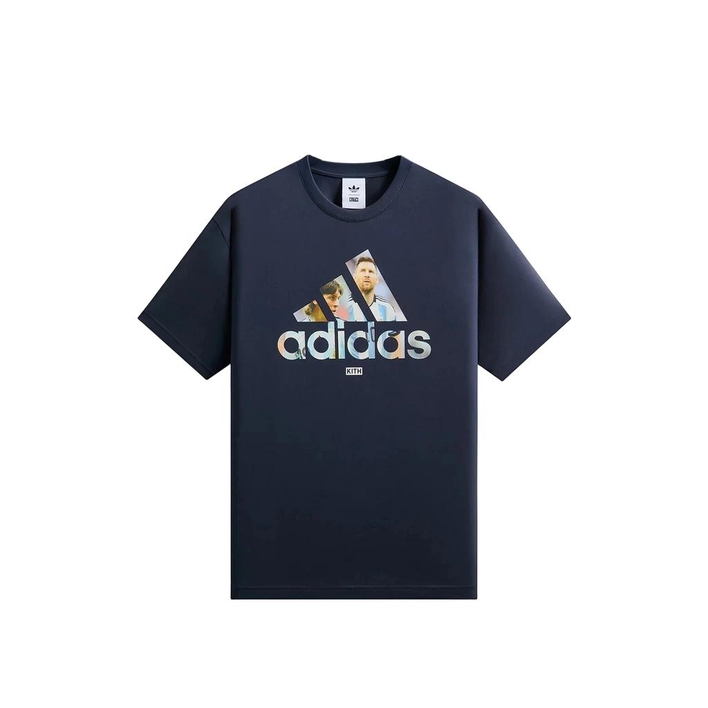 Kith x Messi для Adidas Графическая футболка Темно-синий Мужские Топы Синий ADKU4266 L