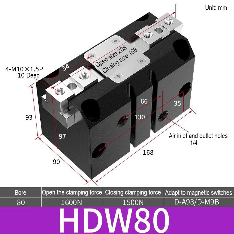 Qi Li Ke type HDW HDW20 HDW25 HDW32 HDW40 HDW50 HDW63 HDW100 Strong Parallel Mechanical Gripper Finger Air Pneumatic Cylinder