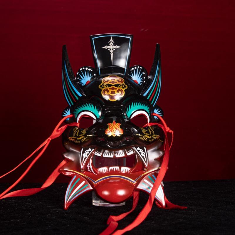 1PC Shengji New Handmade Painted Nuo Opera Mask, COS Wood Carving ABS Intangible Cultural Heritage Mask, Full Face Chinese Style Prop