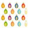 16 pz Connettore Ciondolo Ovale Placcato Oro Medaglia Cattolica della Vergine Maria Charms a Tre Fori Per Rosario Fatto a Mano Ciondolo Medaglia DIY