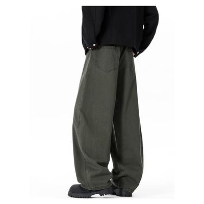 Vintage Geavanceerde Gespleten Rechte Cargobroeken voor Mannen High Street Stijl Knappe Losse Casual Broeken