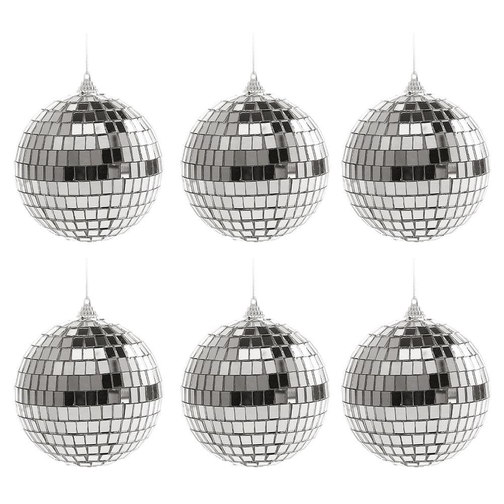 

4/6/10СМ Зеркальный диско-шар Сценический свет Отражающий Вращающийся Яркий Серебристый Стеклянный шар Рождественская елка День рождения Свадебная вечеринка Декор