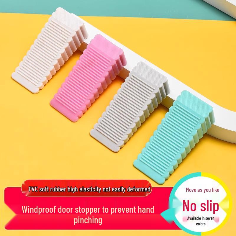Windproof Silicone Door Stopper & Anti-Pinch Jammer with Magnetic Safety