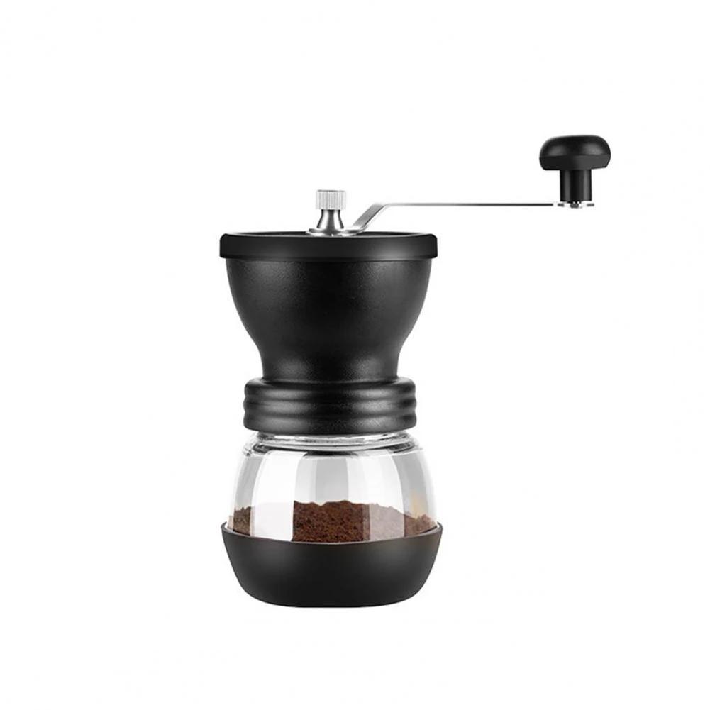 Camping Coffee Grinder Coffee Grinder Set Manual with Glass Jar Adjustable Ceramic Burr Large Capacity Hand for Home Travel