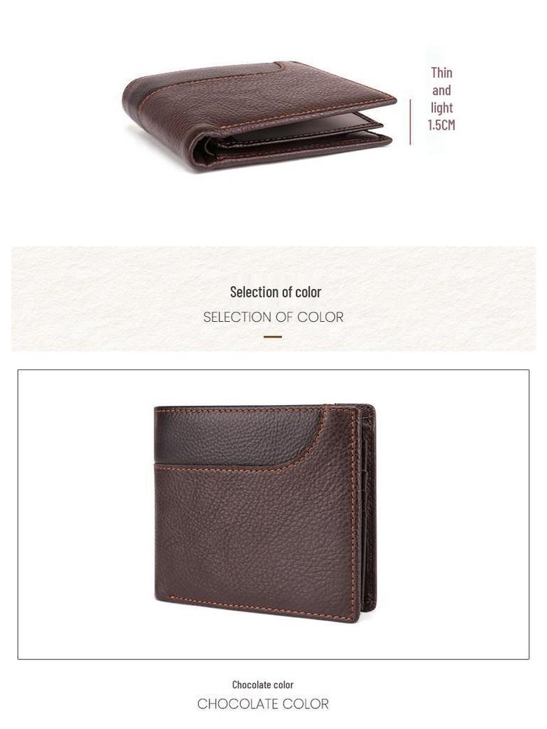 Best-Selling Vintage Men's Leather Wallet: Anti-Theft, Multiple Card Slots, Coin Purse, Multifunctional Design.