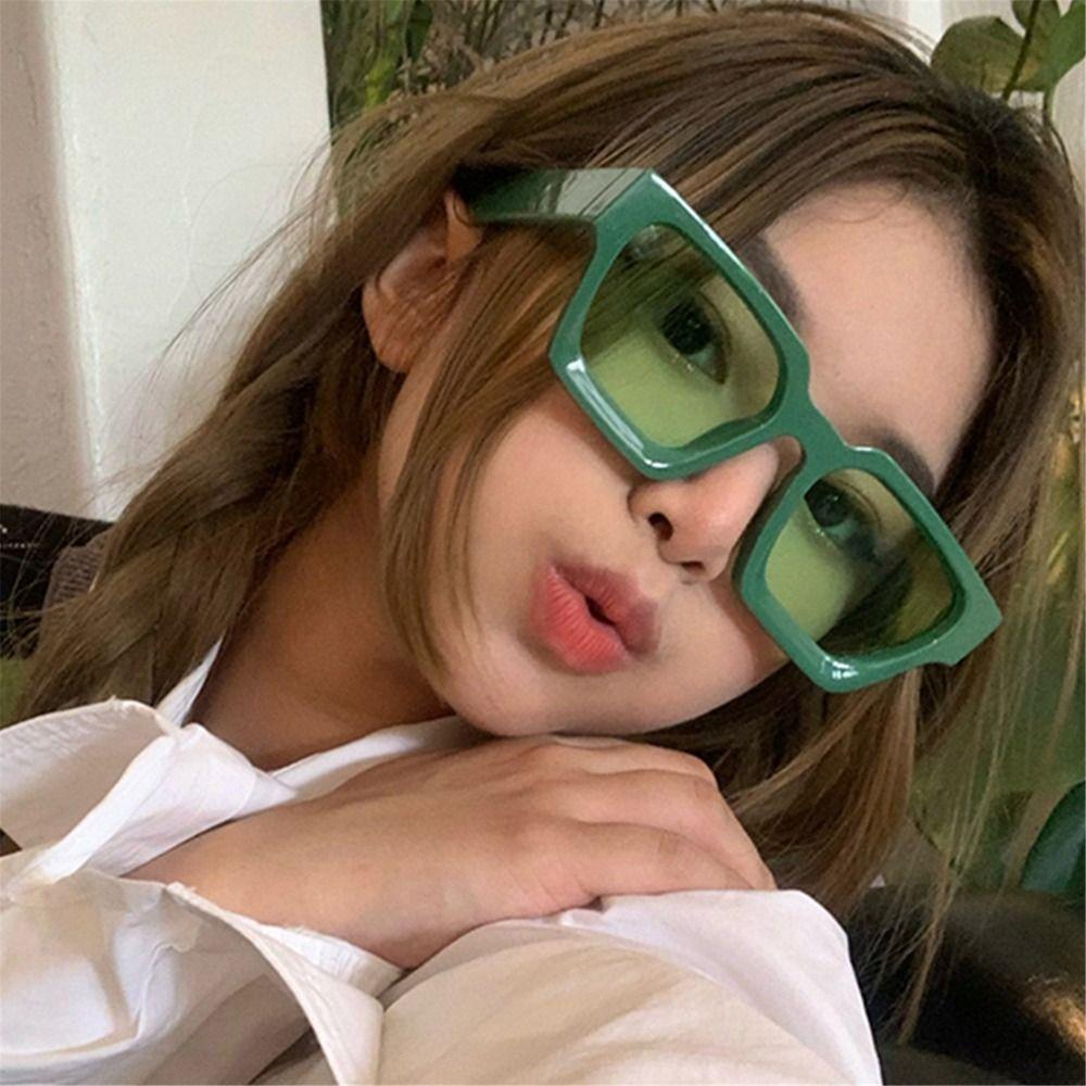 Fashion Chunky Square Shades Thick Frame Black Sun Glasses Sunglasses for Women Men