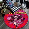 Custom Name,Nezuko Kamado pattern round rug,Carpet Rug for Living Room Bedroom Playroom ,Non-slip Floor Mat,Holiday Gifts and Birthday Gifts.