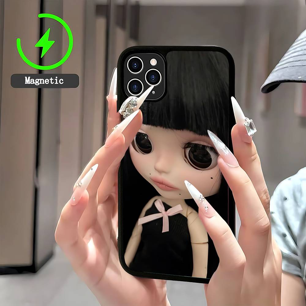 

Dark Cute Girl Doll Art Magnetic For Magsafe Phone Case For IPhone 17 Air 16 Pro Max 15 14 13 12 11 Protective Cover iPhone 15 pro