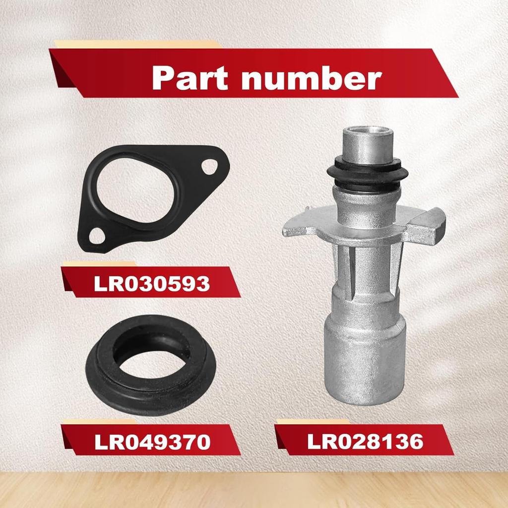 R028136 Aluminium-Ölkühler-Adapter-Kit mit doppelten Wasserpumpendichtungen Kompatibel mit 2010-2016 Land Rover LR4, 2010-2021 Land Rover Range Rover