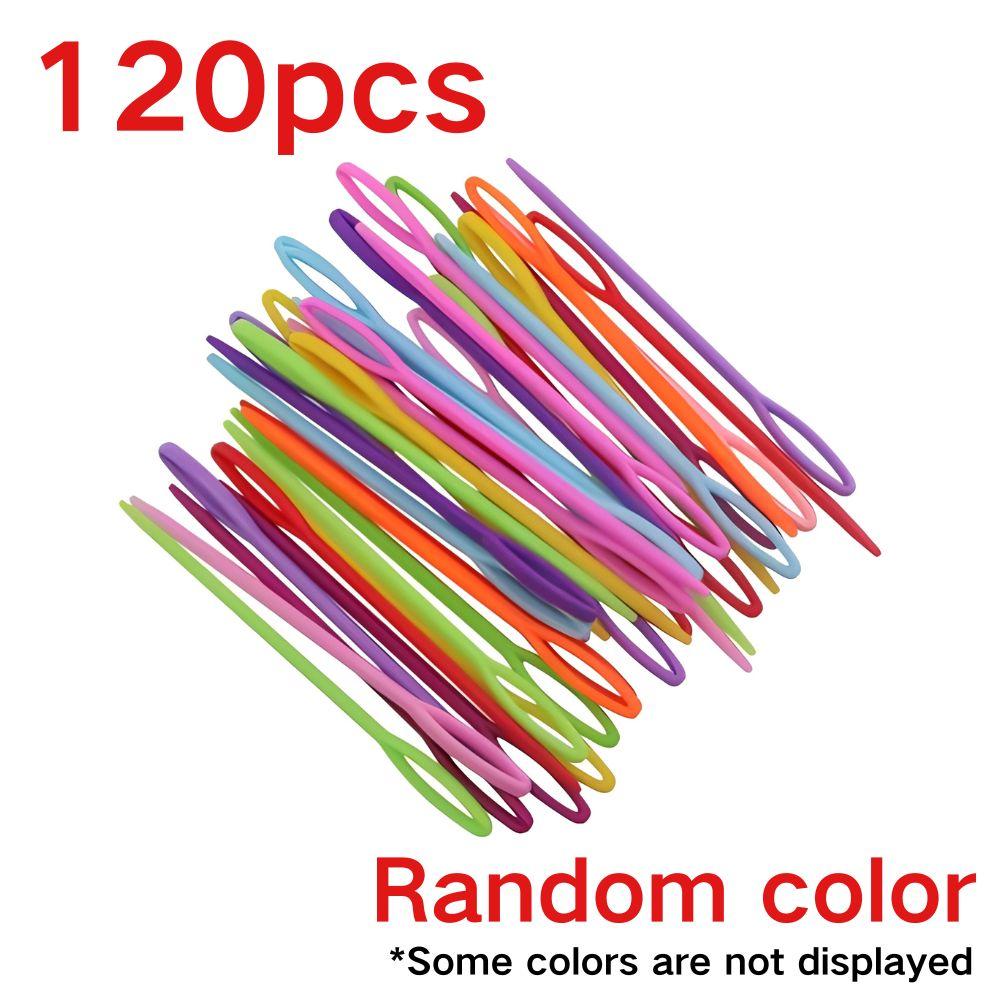 50/120pcs Plastic Large Eye Blunt Needles, Assorted Color Yarn Darning Needles for Knitting, Crochet, Sewing, Craft Projects YMY