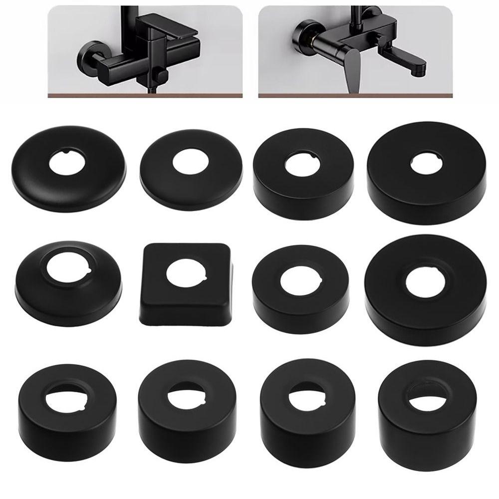 Black Shower Faucet Cover Chrome Finish Shower Arm Flange New Flange Cover Plate